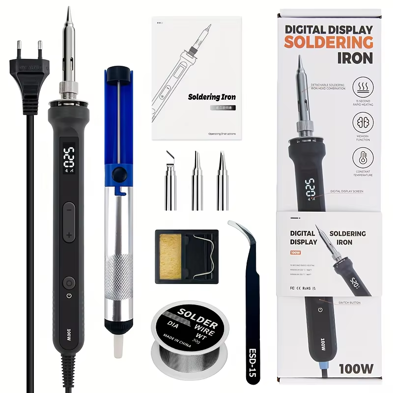 Fondue Set Electric - Zestaw cyfrowej lutownicy 100W z regulacją