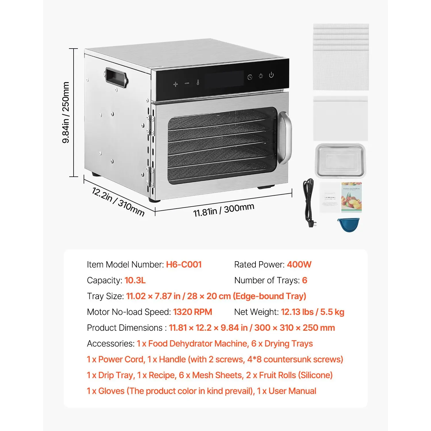 Suszarka do żywności, 6 nierdz – Dehydrator Tray Electric recenzja i cena